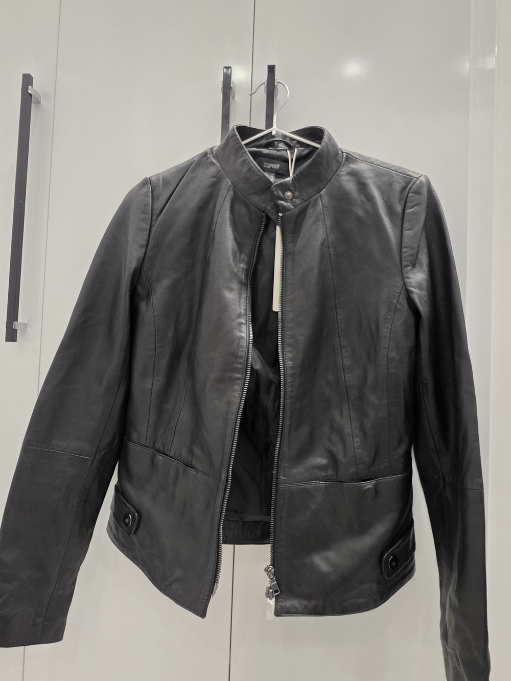 ESPRIT Black Leather Moto Jacket